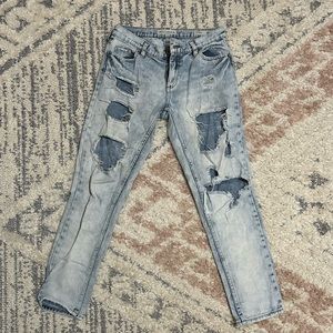 Bullhead Distressed Skinny Boyfriend Jeans